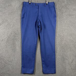 Suitsupply Pants Mens 34x30 Blue Slim Fit Bresica Slacks VBC Wool Formal